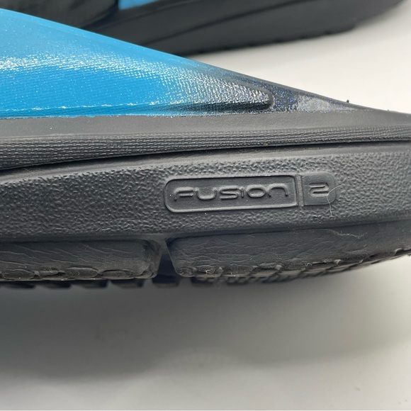 Spenco Fusion 2 Sandals Men's Size 9 Black Blue Thong Summer Open Toe Beach - Picture 5 of 7